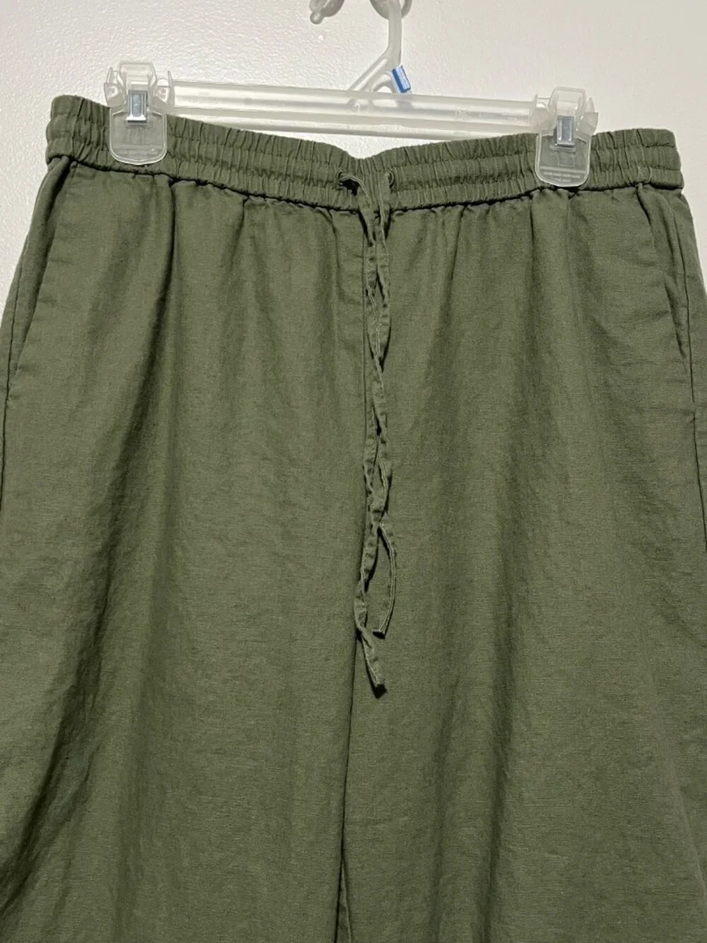 J Crew Womens Wide Leg Linen Blend Pants 8 Green Indie Boho Herbalist Granola - Picture 3 of 7